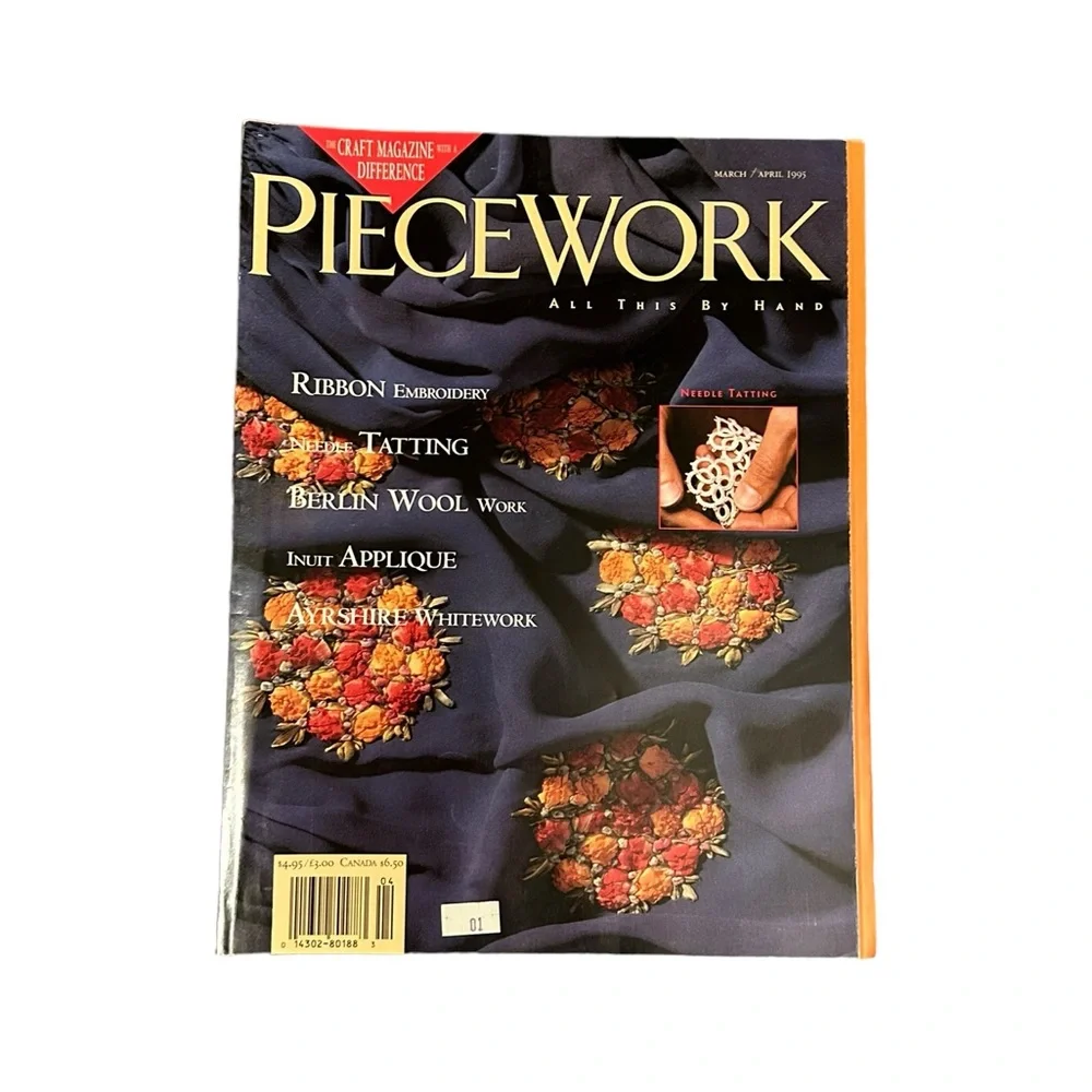 Vintage 1995 PIECEWORK Magazines Complete Year Needlework Embroidery Cottagecore